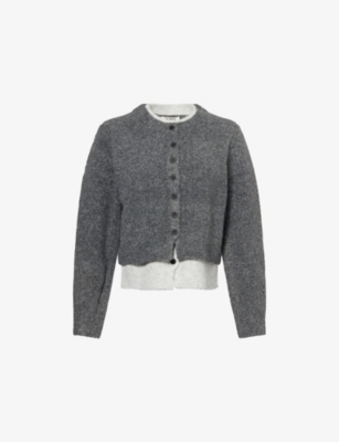 4th & Reckless Womens Grey Terry Layered Knitted Cardigan In Gray