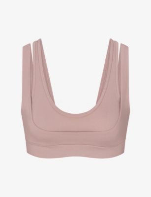 Nikeskims Womens Himalayan Matte Double-strap Scoop Sports Bra