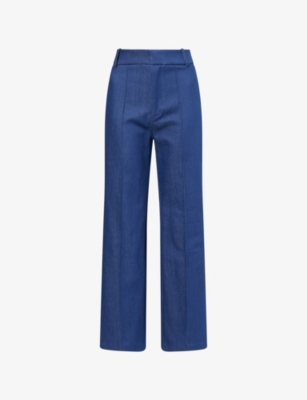 D'estree Womens Blue Yoshitomo Stretch-denim Trousers