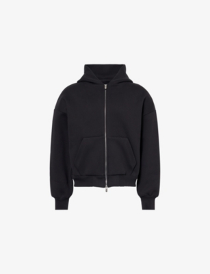Seventh Mens Night V2 Dropped-shoulder Cotton-blend Hoody In Black