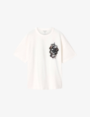 Allsaints: Arakind Crewneck Graphic-Print Cotton T-Shirt