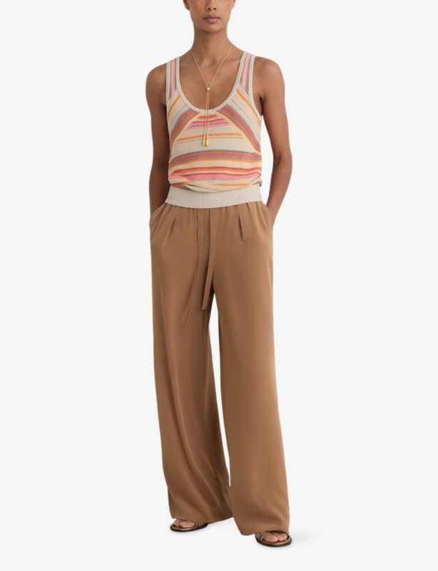 Miriam Striped Scoop-Neck Knitted Vest