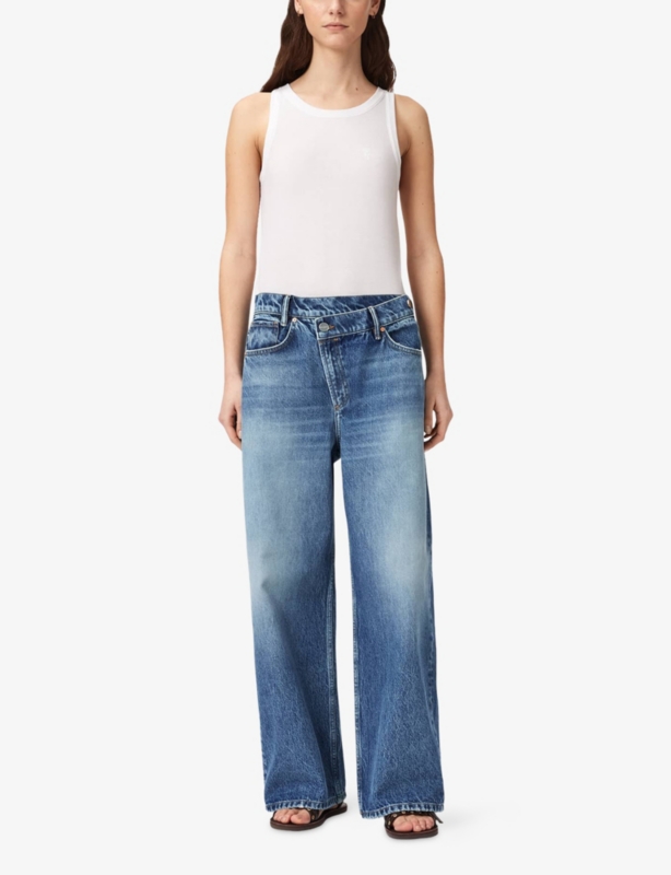 Aki Cross-Over Wide-Leg Jeans