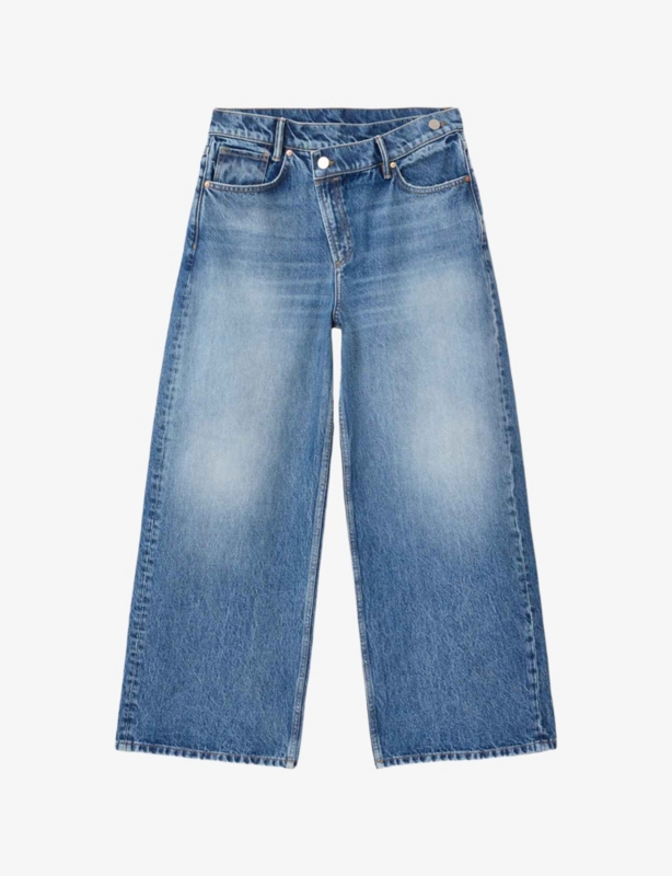 Aki Cross-Over Wide-Leg Jeans