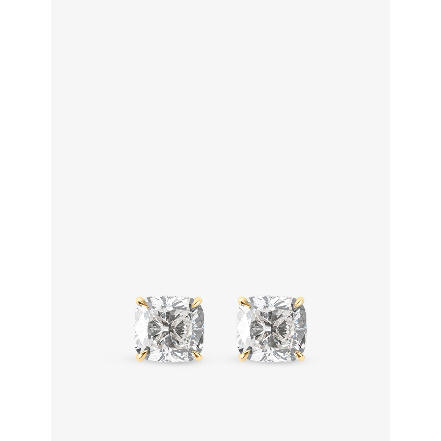 The Diamond Lab 18ct Yellow Gold 8.09ct Lab-Grown Diamond Cushion Cut Stud Earrings