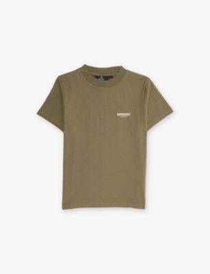 Represent Kids' Olive Owners' Club Logo-print Cotton-jersey T-shirt 1-6 In Brown