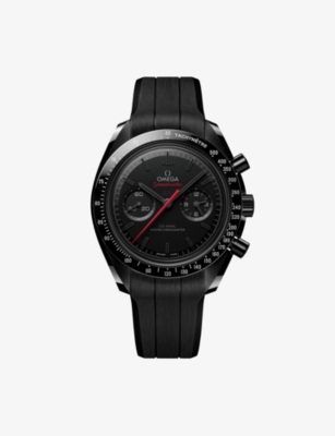 Omega Mens Black Speedmaster Dark Side Of The Moon Ceramic Rubber-strap Watch 44.25mm
