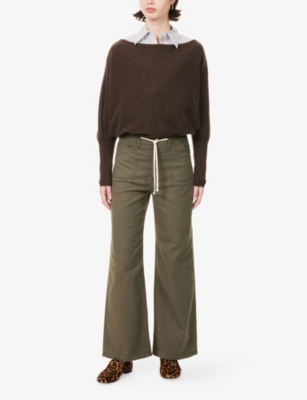 PAIGE: Ari Waistband-Tie Stretch-Denim Jeans