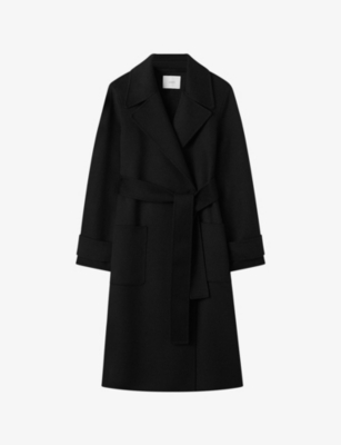 Joseph Womens Black Arlina Double-faced Wool And Cashmere Coat