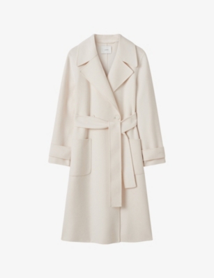 Joseph Womens Ivory Arlina Double-faced Wool And Cashmere Coat In White