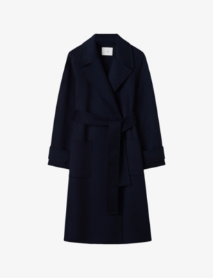 Joseph Womens Navy Arlina Double-faced Wool And Cashmere Coat In Blue