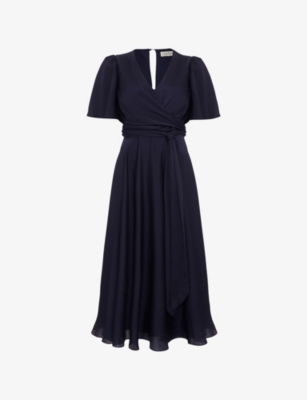 Womens Phase Eight Abbie Wrap-Front Woven Midi Dress
