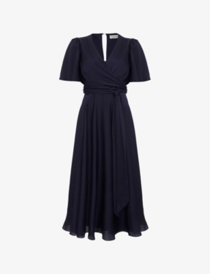 Womens Phase Eight Petite Abbie Wrap-Front Woven Midi Dress