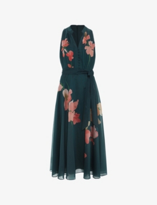 Womens Phase Eight Petite Lucinda Floral-Print Woven Midi Dress