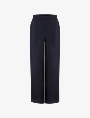 Phase Eight Womens  Beccy Regular-fit Wide-leg Satin Trousers In Blue