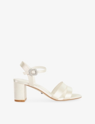 Womens Dune Marital Bridal Satin Heeled Sandals