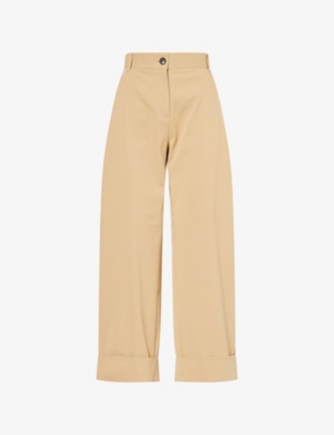 Womens Me And Em Clever Tapered-Leg Cotton-Blend Twill Chino Trousers