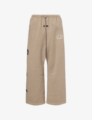 Essentials Mens Fear Of God  Mlb Lounge Graphic-print Cotton-blend Jogging Bottoms In Purple