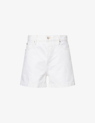 Frame Womens Au Natural Clean The Everyday High-rise Denim Shorts In White