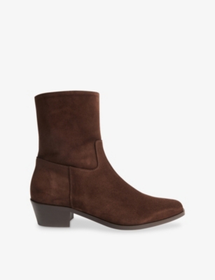 Whistles Omens  Clean Western Suede Ankle Boots In Multi