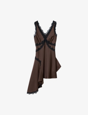 Allsaints: Ilka Lace-Trim Woven Mini Dress