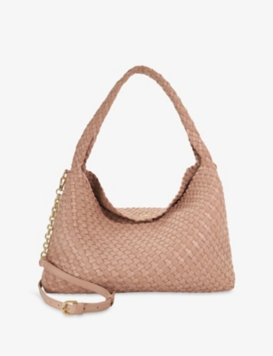Womens Dune Deliberate Large Woven Faux-Leather Shoulder Bag