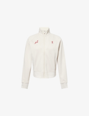 On Womens Pearl Year Of The Horse Funnel-neck Woven Track Jacket In White