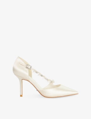 Womens Dune Declaration Bridal Heeled Satin Courts