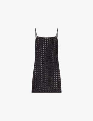 Dissh Womens Black Vanessa Polka-dot Woven Cami Top