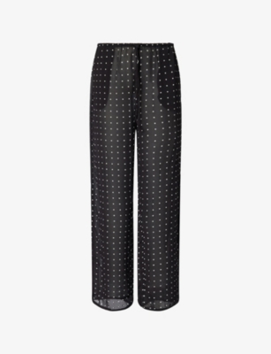 Dissh Womens Black Vanessa Spot-print Woven Trousers