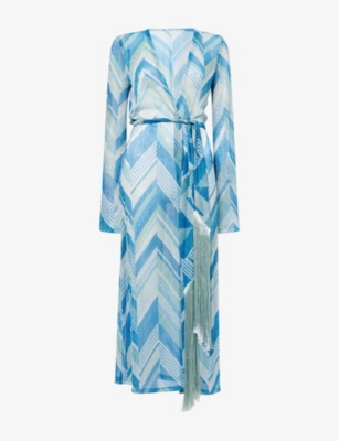 DEVON WINDSOR - Odessa Graphic-Pattern Woven Robe | Selfridges.com