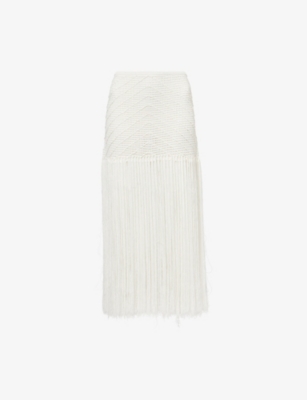 Devon Windsor Mens Dove Enda Knit Maxi Skirt Xs In Neutral