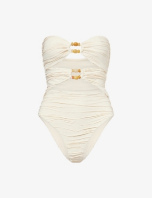 Devon Windsor Mens  Amii Cut-out Swimsuit In White