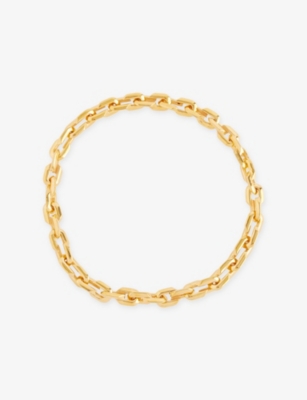 Misho Womens Sakli Link Chain 24ct Yellow Gold-plated Bronze Neckline