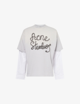 Mens Acne Studios Layered Logo-Embellished Cotton T-Shirt