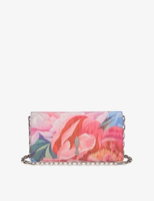 Womens Christian Louboutin Bettina Peony-Print Woven Clutch