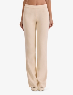 HOUSE OF CB: Chiara Straight-Leg High-Rise Stretch-Crepe Trousers