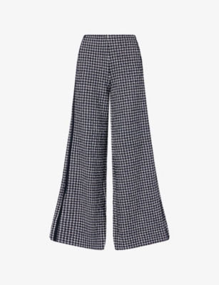 Womens Me And Em Textured Wide-Leg Jacquard-Jersey Trousers
