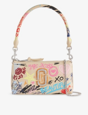 Womens Marc Jacobs The Punk Scribble Snapshot Convertible Leather Shoulder Bag