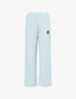Adanola Womens Ocean Blue/midnight Blue Echo Washed Straight-leg Cotton Jogging Bottoms Xl