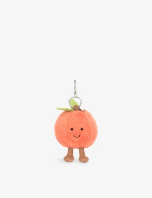 Jellycat Womens Amuseables Peach Soft Bag Charm 15cm