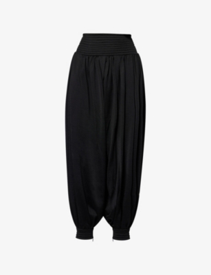 Alaïa Womens Noir Alaia Draped Jersey Trousers In Black