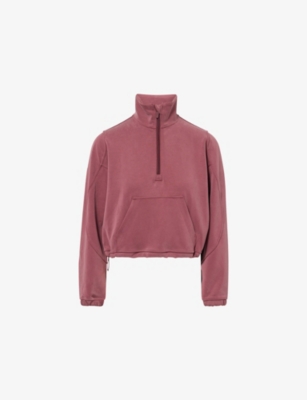 Lululemon Womens Burgundy Bay Brushed Softstreme Half-zip Sweatshirt In Red