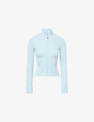 Lululemon Womens Foam Cloud Define Nulu Cropped Stretch-woven Jacket In Blue