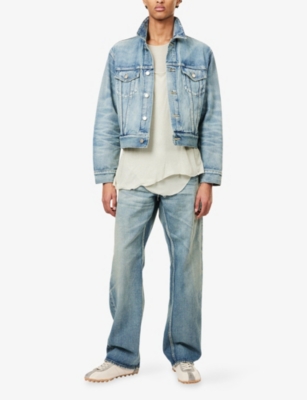 FEAR OF GOD: Logo-Patch Trucker Denim Jacket