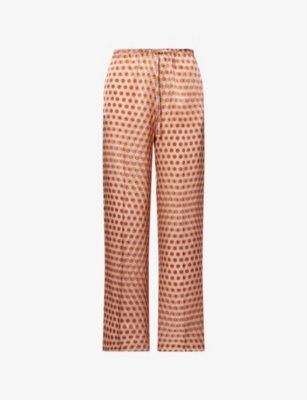 Womens Dries Van Noten Puvis Straight-Leg Silk Trousers