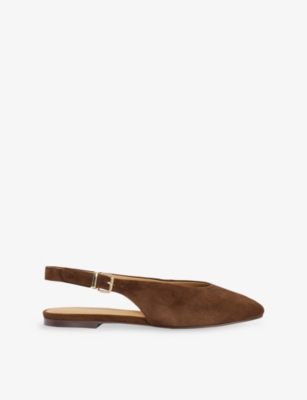 Dune Womens Brown Suede Honora Suede Slingbacks Eur 38/5 Uk