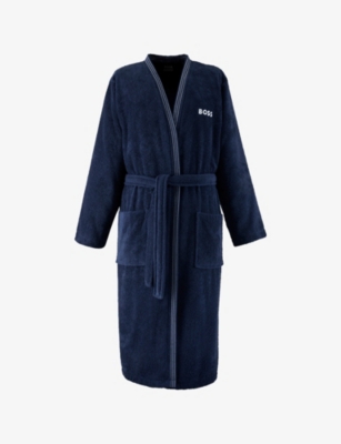 Hugo Boss Galaxy Edge Brand-embroidered Cotton Bathrobe Xl