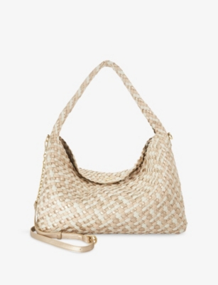 Womens Dune Deliberate Large Woven Faux-Leather Shoulder Bag