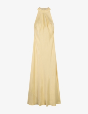 Omnes Womens  Milos High-neck Satin Maxi Dress In Yellow